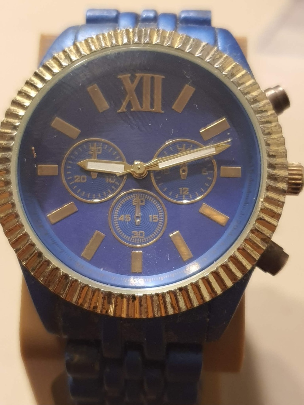 🦋10/$20🦋 Accutime Goldtone/Blue Stainless Steel Women's Watch